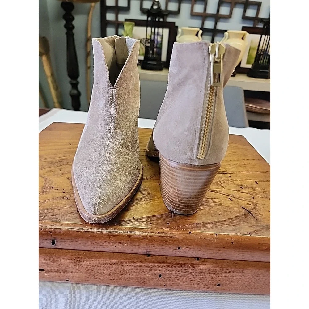 Vince 8.5 Back Zip 'Havana' Ankle Boot Tan Suede $395